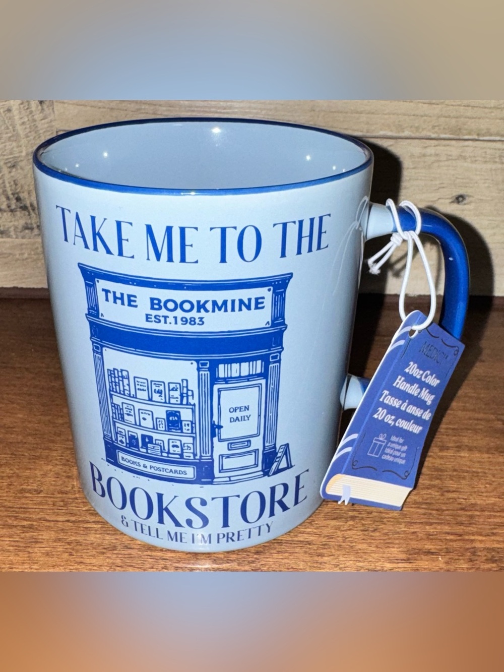 Super Cute 🥰 Mug - Take Me To The Bookstore Ceramic - Light Blue and Royal Blue